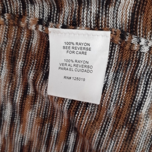 Joseph A. Variegated Brown Long Open Cardigan Sweater, Size M - Picture 5 of 6